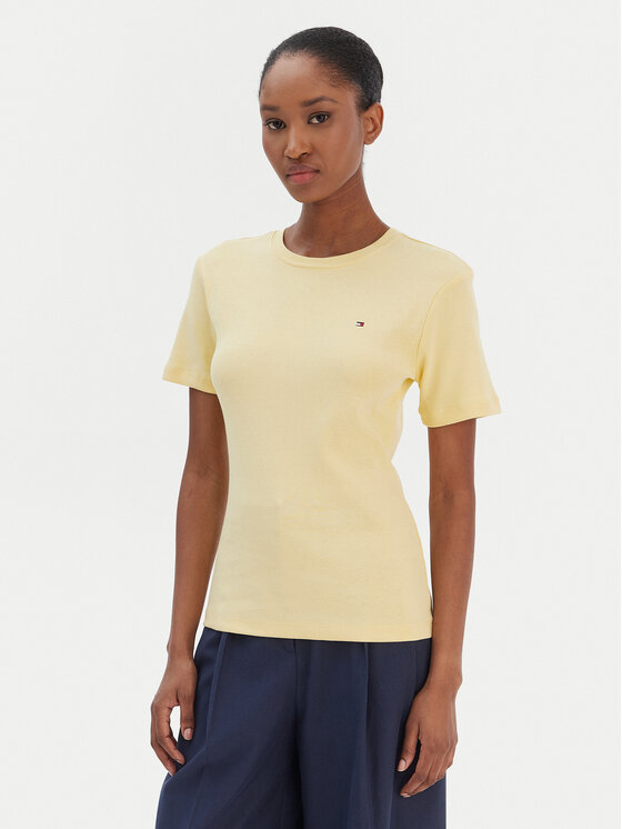 Tommy Hilfiger Tommy Hilfiger Marškinėliai New Cody WW0WW40587 Geltona Slim Fit