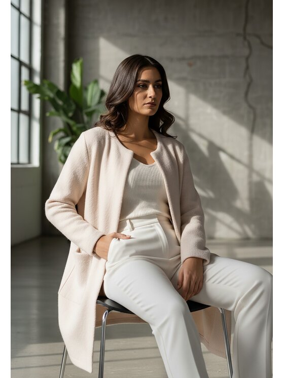 FIGL FIGL Kardigan M1252 Béžová Regular Fit
