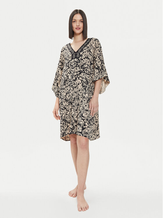 Selmark Selmark Φόρεμα παραλίας BJ795 Μαύρο Relaxed Fit
