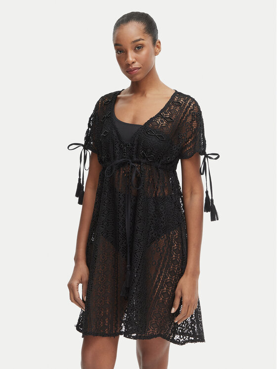 Iconique Iconique Φόρεμα παραλίας Molly IC26-118 Μαύρο Regular Fit