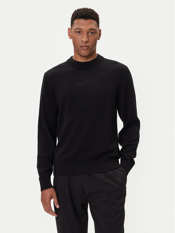 Karl Lagerfeld Jeans Karl Lagerfeld Jeans Пуловер A4M18033 Черен Regular Fit