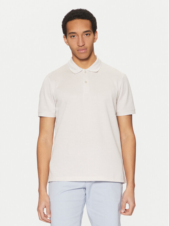 Calvin Klein Calvin Klein Тениска с яка и копчета K10K114475 Бежов Regular Fit