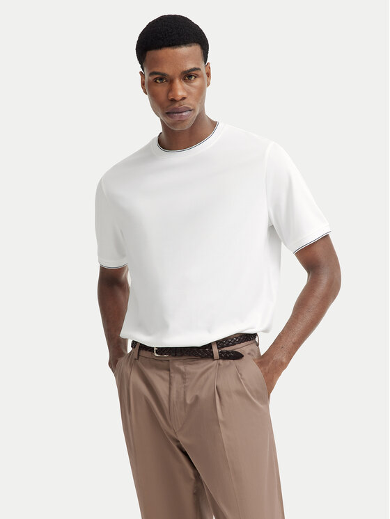 Bugatti Tricou 8350-75091C Alb Regular Fit