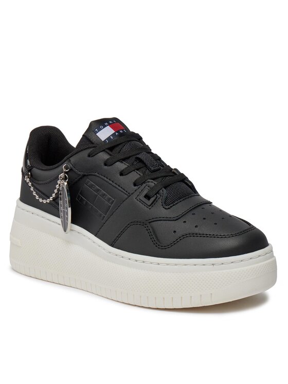 Tommy Jeans Tommy Jeans Sneakersy Tjw Retro Basket Flatform Charm EN0EN02421 Čierna