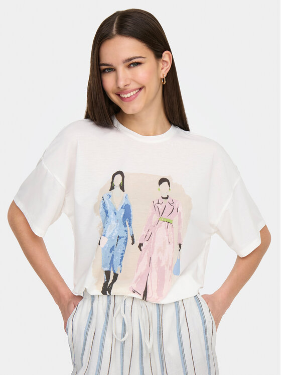 ONLY ONLY Póló Melina 15342876 Fehér Regular Fit