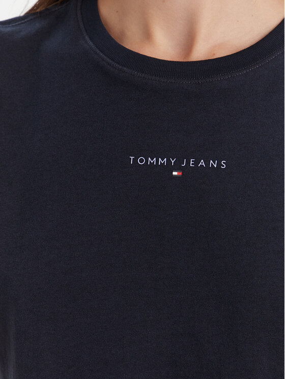 Tommy Jeans Tommy Jeans Marškinėliai Linear DW0DW21964 Tamsiai mėlyna Regular Fit