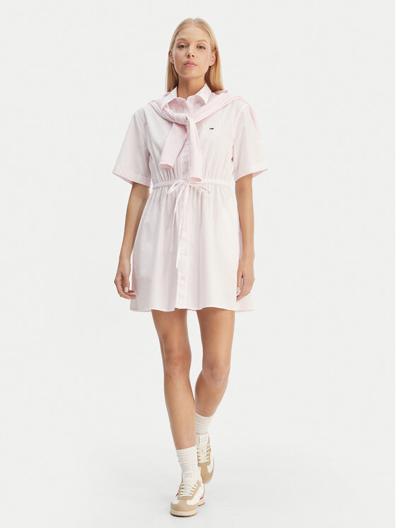 Tommy Jeans Tommy Jeans Hemdkleid DW0DW20617 Rosa Regular Fit