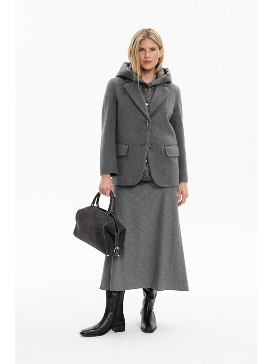 Deni Cler Milano Deni Cler Milano Kurtka przejściowa T-DC-9082-F5-90-80-1 Szary Regular Fit