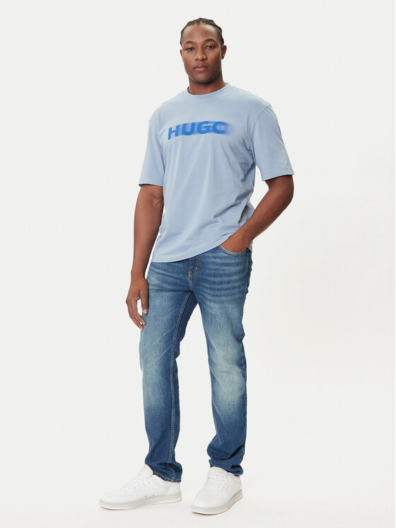 HUGO HUGO T-krekls Nalax 50543493 Gaiši zils Regular Fit