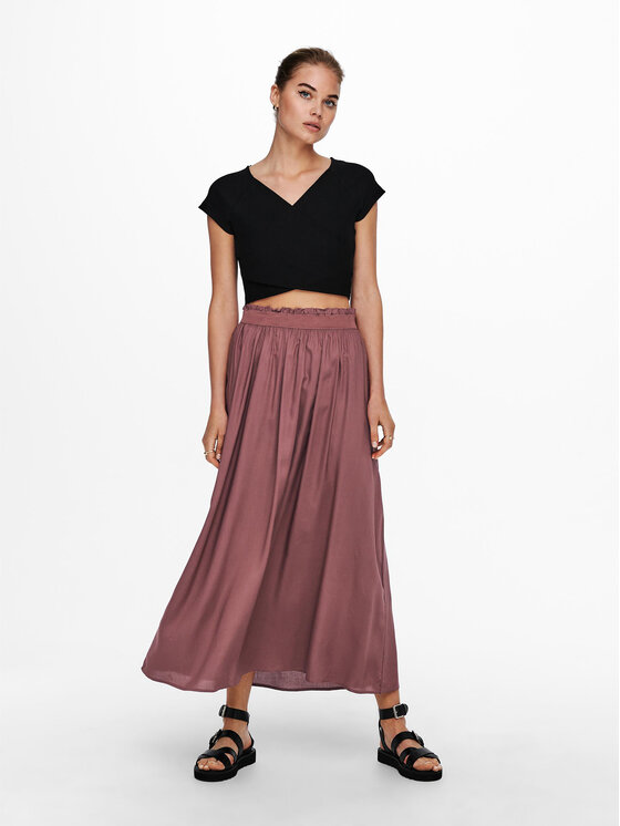 ONLY ONLY Maxi suknja Venedig 15164606 Ružičasta Regular Fit