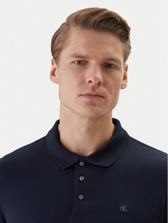 Calvin Klein Calvin Klein Polo LV04LF200G Granatowy Slim Fit