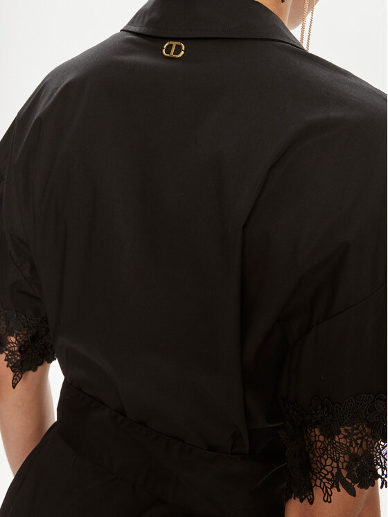 TWINSET TWINSET Rochie tip cămașă 241TT2281 Negru Regular Fit