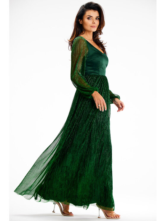 Awama Awama Abito da sera A626 Verde Basic Fit