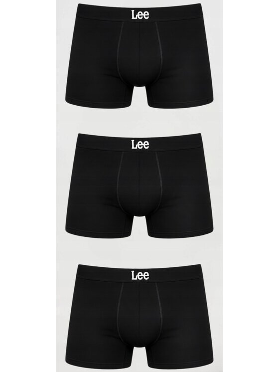 Lee Lee Bokserki Gannon 3 Pack Cotton Elastane Trunks Czarny