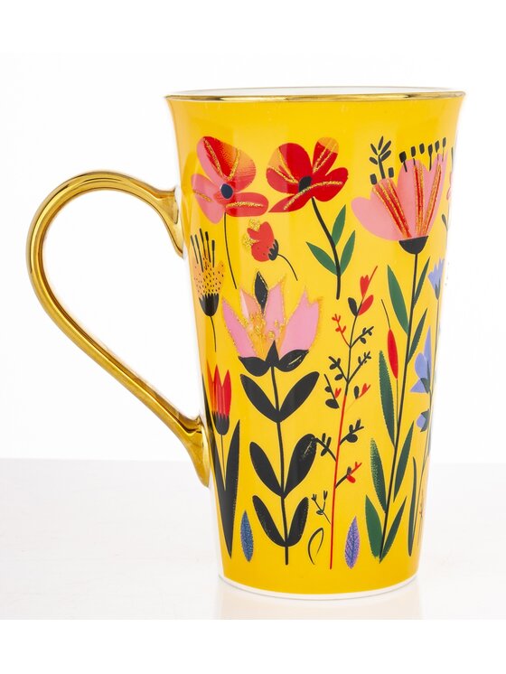 MIAhome MIAhome Kubek porcelanowy 700 ml BLUMEN-I 17x15x10 cm żółty Żółty