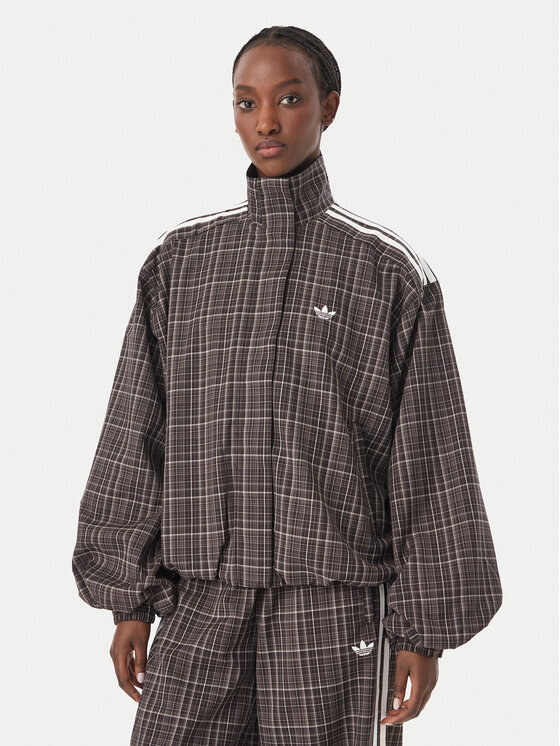 adidas Sweatshirt Blousy Check Track Top LG3953 Braun Regular Fit