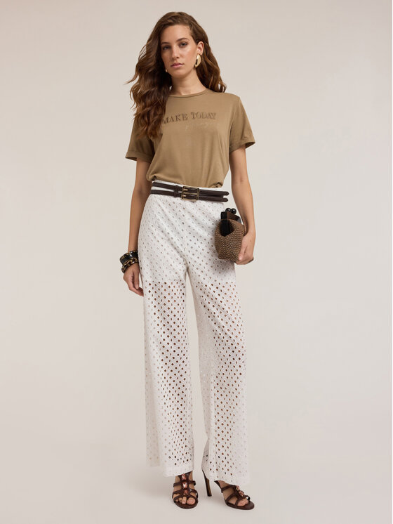 Motivi Motivi T-Shirt G345W003392N022 Brązowy Regular Fit