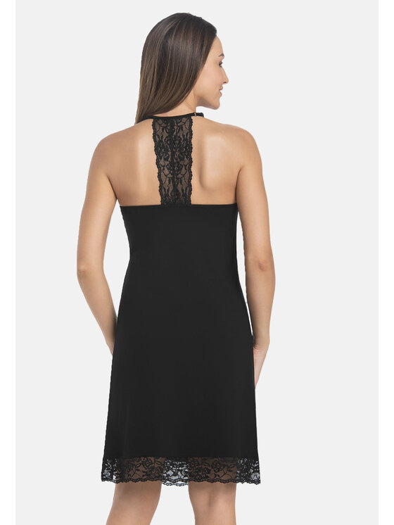 Teyli Teyli Koszula nocna 214 Czarny Regular Fit