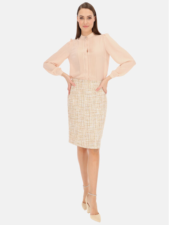 Potis & Verso Potis & Verso Spódnica Arlena Beżowy Slim Fit