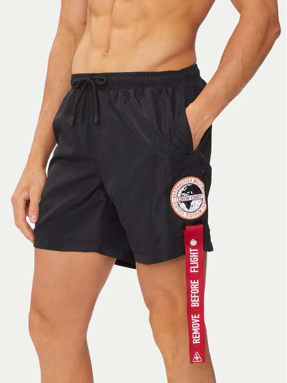 Aeronautica Militare Aeronautica Militare Plavecké šortky 241BW219CT2967 Černá Regular Fit