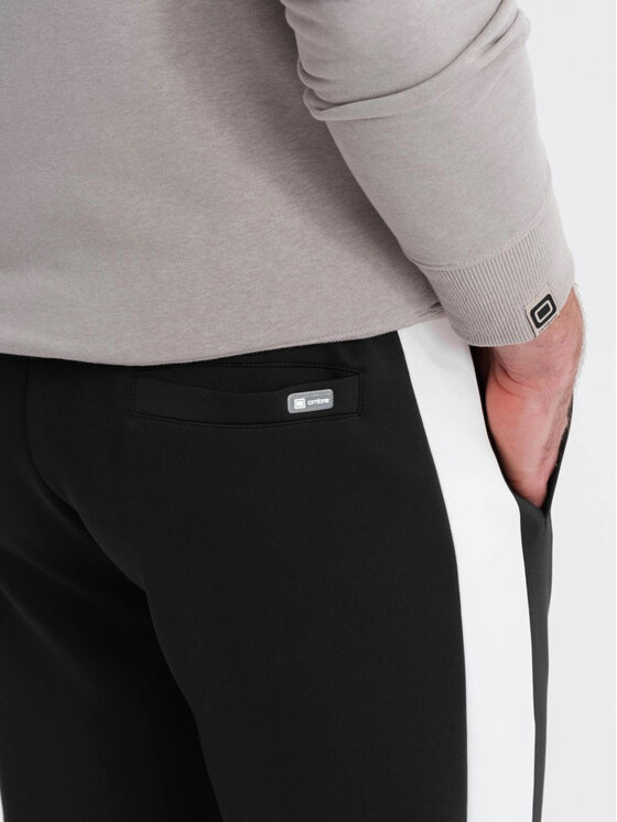 Ombre Ombre Spodnie dresowe OM-PASK-0229 Czarny Regular Fit