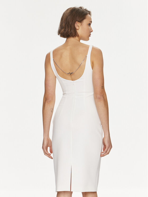 HUGO Hugo Koktel haljina Kanke 50511458 Bijela Slim Fit