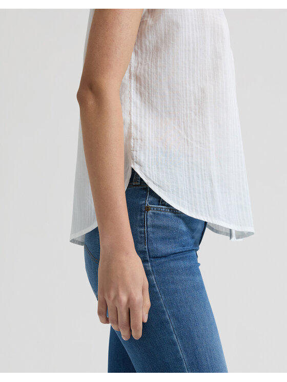 Lee Lee Koszula CAP SVE SHIRT Biały Relaxed Fit
