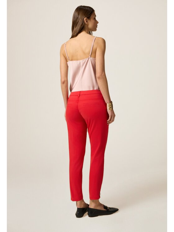 Oltre Oltre Pantaloni di tessuto P712R108595N016 Rosso Regular Fit