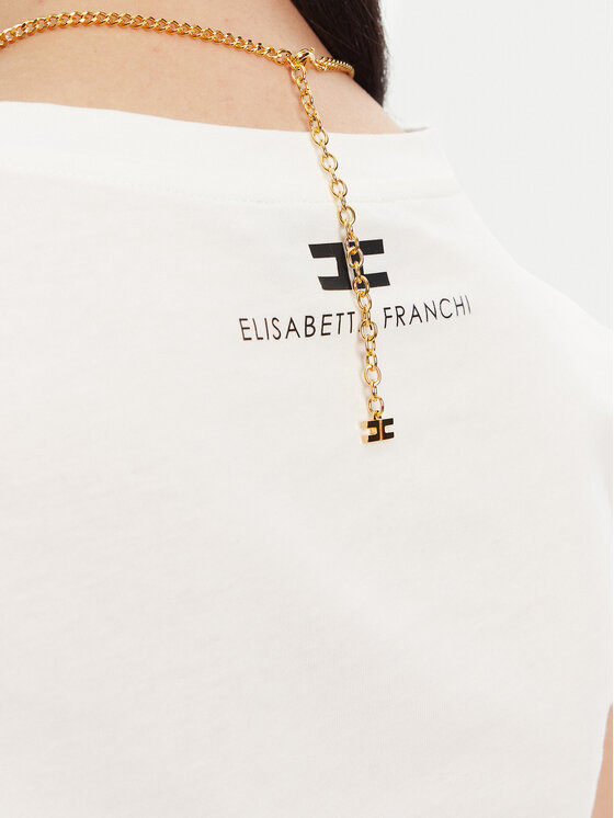 Elisabetta Franchi Elisabetta Franchi T-krekls MA-006-51E2 Balts Regular Fit
