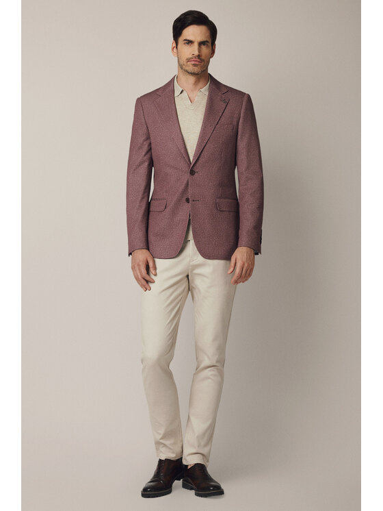 Lancerto Lancerto Marynarka Glorenza MA131225000013 Bordowy Slim Fit
