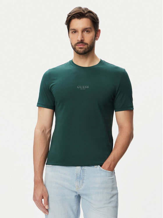 Guess Tricou M2YI72 I3Z14 Verde închis Slim Fit
