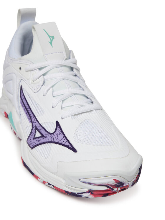Mizuno Mizuno Batai uždaroms aikštelėms Wave Momentum 3 V1GC2312 Balta