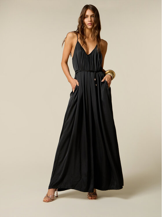 Oltre Oltre Sukienka wieczorowa 7008E000326N033 Czarny Baggy Fit