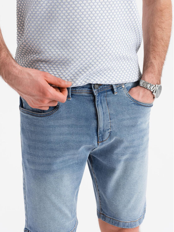Ombre Ombre Szorty jeansowe OM-SRDS-0171 Niebieski Regular Fit