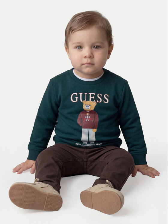 Guess Guess Μπλούζα N6YQ05 K4096 Σκούρο πράσινο Regular Fit