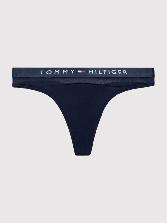 Tommy Hilfiger Tommy Hilfiger Kalhotky string Thong UW0UW00064 Tmavomodrá