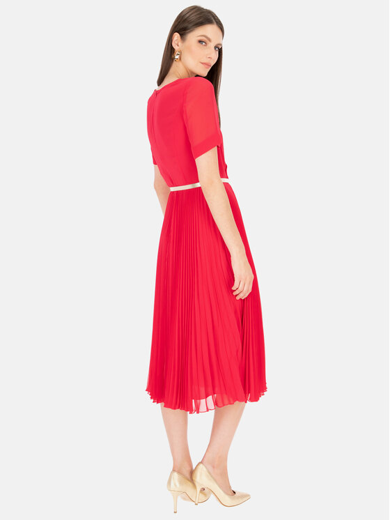 Potis & Verso Potis & Verso Sukienka elegancka Debora Różowy Slim Fit