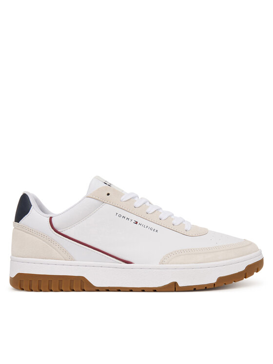 Tommy Hilfiger Tommy Hilfiger Sneakers Th Basket Core Leather Suede Mix FM0FM05881 Alb