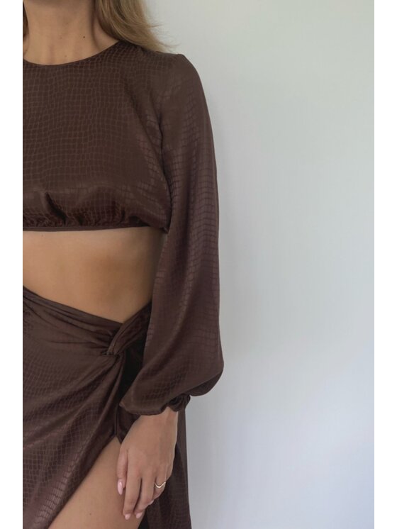 La Mania La Mania Blusa SUN Marrone Classic Fit