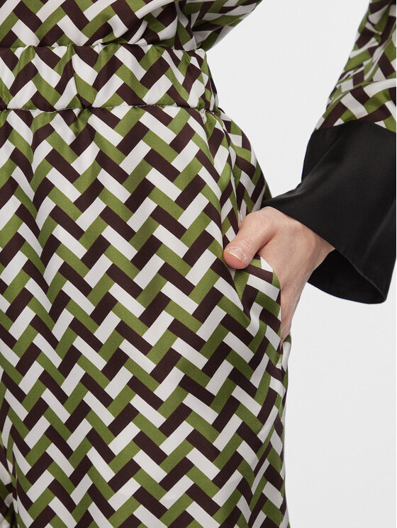 Max Mara Leisure Max Mara Leisure Medžiaginės kelnės Sesamo 2416131017650 Žalia Relaxed Fit