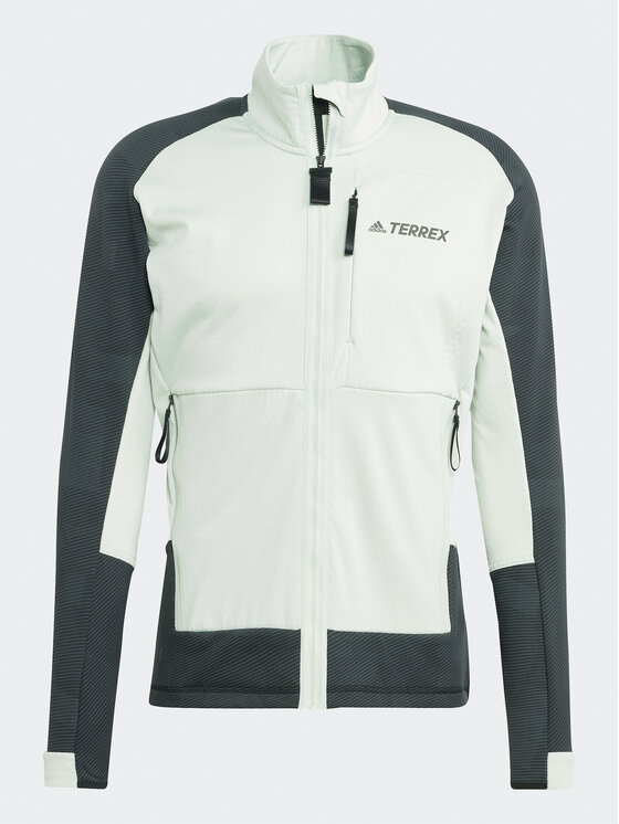 adidas adidas Fleecová mikina Terrex Tech Flooce Hiking Fleece HS9775 Zelená Regular Fit