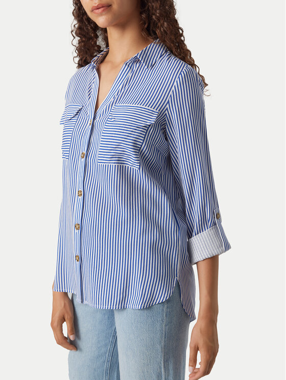 Vero Moda Vero Moda Srajca Bumpy 10275283 Modra Regular Fit