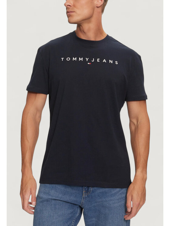 Tommy Jeans Tommy Jeans Тишърт Linear Logo DM0DM20744 Тъмносин Regular Fit