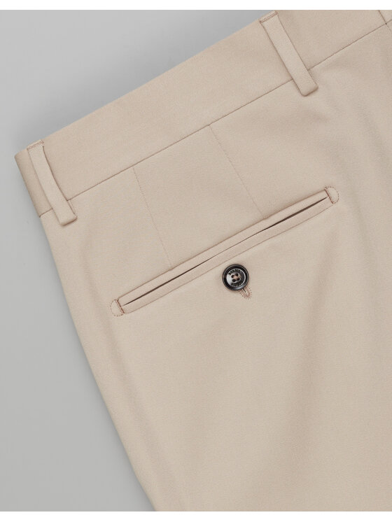 Borgio Borgio Spodnie garniturowe lido_02_bz Beżowy Slim Fit