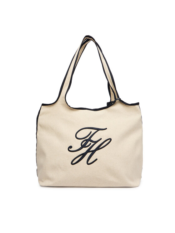 Tommy Hilfiger Tommy Hilfiger Дамска чанта Th Summer Tote Canvas AW0AW18398 Бял