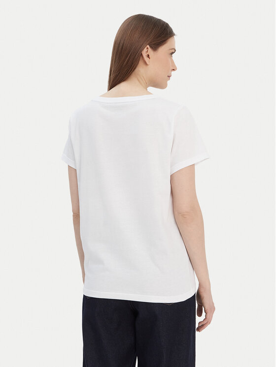 Tommy Hilfiger Tommy Hilfiger Tricou UW0UW04525 Alb Relaxed Fit
