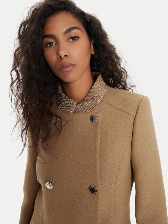 Morgan Morgan Wollmantel 242-GSUZI Braun Slim Fit