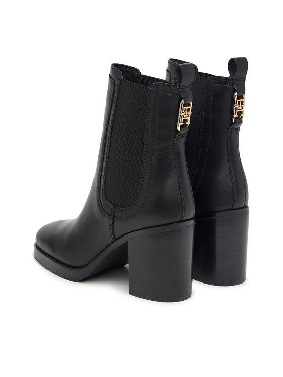 Tommy Hilfiger Tommy Hilfiger Боти Ltr Square Toe Heel Chelsea Boot FW0FW09555 Черен