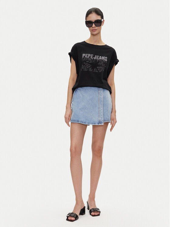 Pepe Jeans Pepe Jeans Majica Lira PL505996 Črna Regular Fit