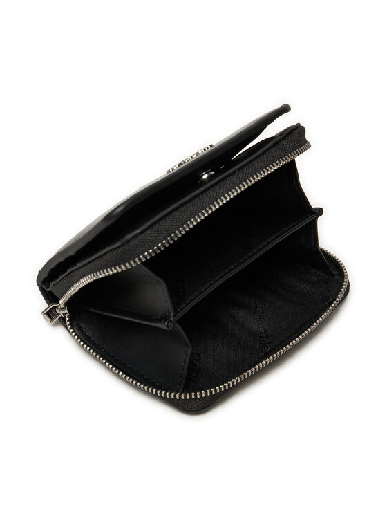 Calvin Klein Calvin Klein Portafoglio piccolo da donna Ck Must Medium Zip Around_Shiny K60K612847 Nero